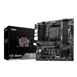 Placa-Mãe MSI B550M Pro-VDH , AMD AM4 , DDR4 , Suporte 128GB , Displayport , HDMI , VGA , PCIe , mATX
