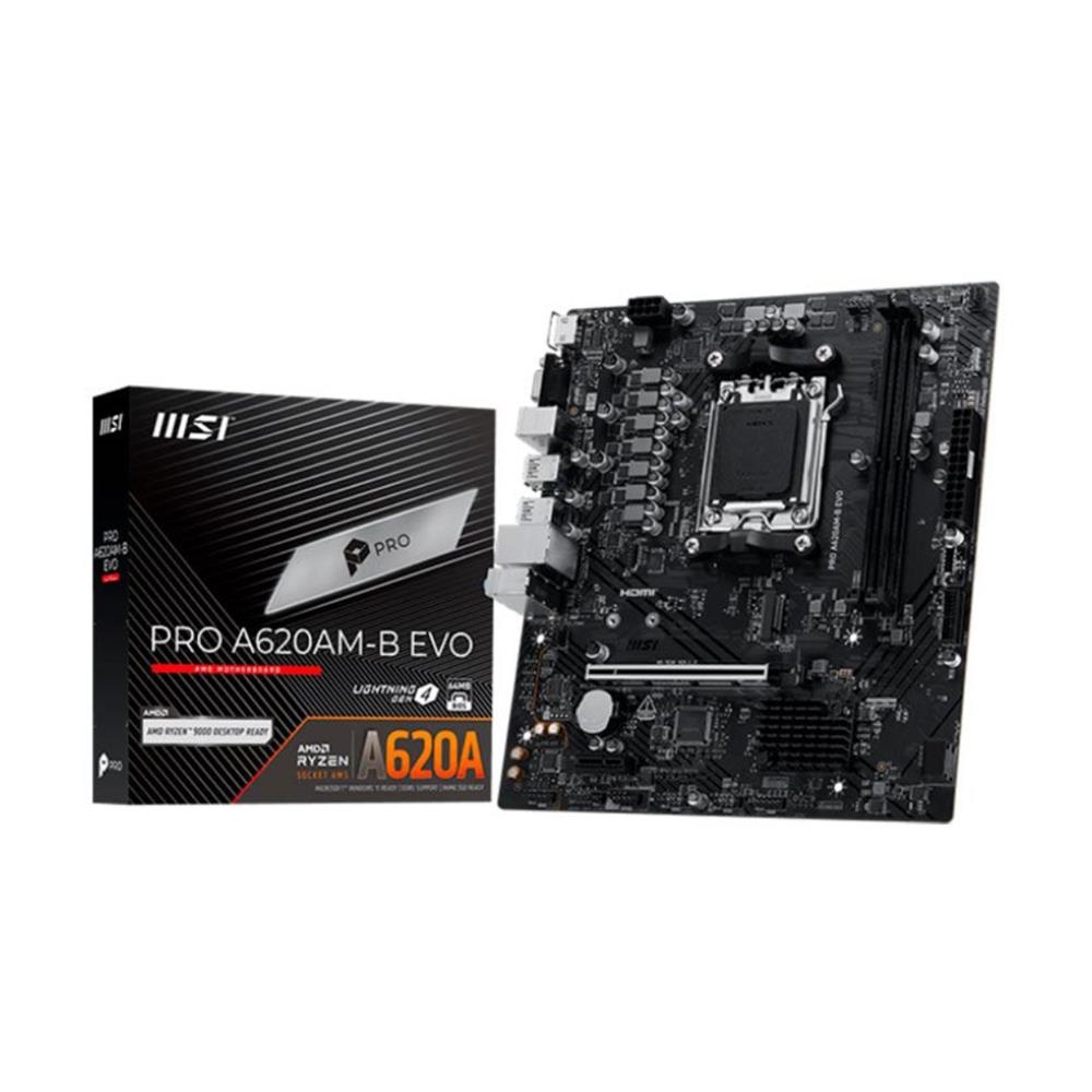 Placa Mãe MSI PRO A620AM-B EVO , AMD AM5 , DDR5 , Micro-ATX , HDMI , VGA , M.2 NVMe