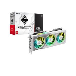 Placa de Vídeo ASRock Radeon RX 9070 XT Steel Legend , 16GB , 256-Bits , PCI Express 5.0 , LEDs ARGB , Branco