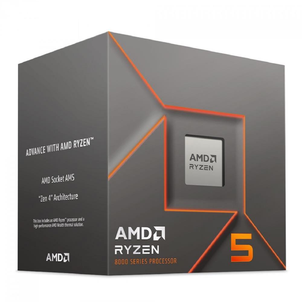 Processador AMD Ryzen 5 8400F , 4.2GHz (4.7GHz Turbo) , 6-Cores 12-Threads , AM5 , Com Cooler