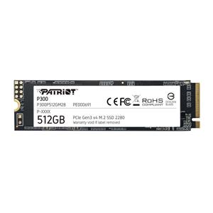 SSD Patriot P300 , 512GB , M.2 NVMe 2280 , Leitura 1700MB/s e Gravação 1100MB/s