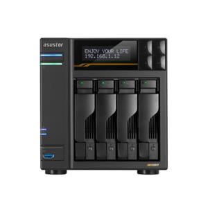 Storage Asustor AS6804T , 04 Baias , PCIe , USB4 , 10 GBe , Preto