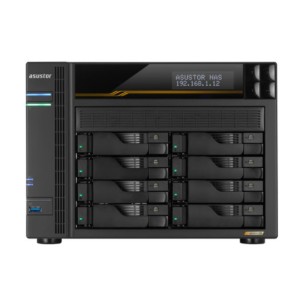 Storage Asustor AS6808T , 08 Baias , PCIe , USB4 , 10 GBe , Preto