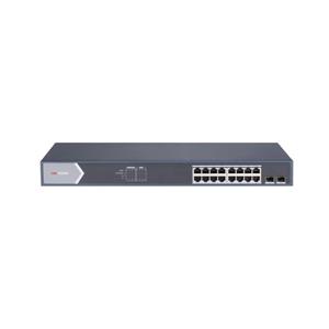 Switch de rede Hikvision DS-3E1518P-SI , 16 portas Gigabit PoE + 2 SFP , 225 W , Metal