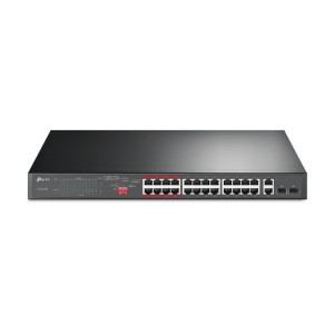 Switch TP-Link TL-SL1226P , 24 Portas PoE+ Fast Ethernet , 2 Portas Gigabit , 2 Slots SFP Combo , 250W