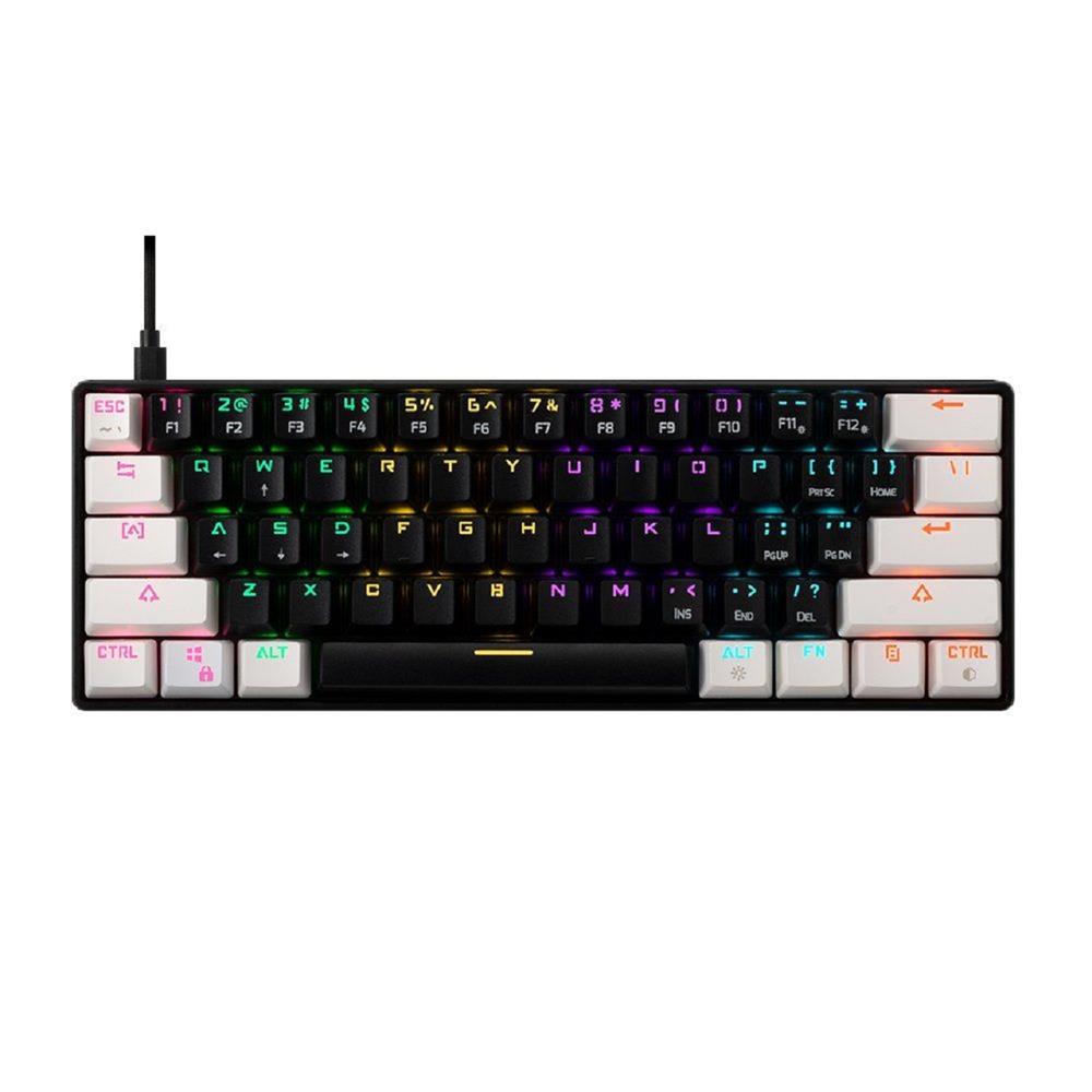 Teclado Mecânico Gamer Gamdias AURA GK2 60% , RGB , Switch Brown , ABNT2 , USB , Preto e Branco