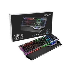 Teclado Mecânico Gamer Galax Stealth-01 , RGB , Switch Blue , Anti-Ghosting , com Apoio de Pulso , USB , Preto