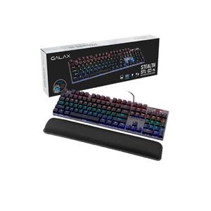 Teclado Mecânico Gamer Galax Stealth STL-03 , LED Rainbow , Switch Blue , com Apoio de Pulso , USB , Preto