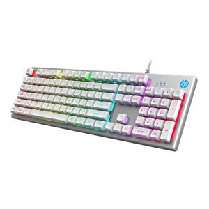 Teclado Gamer HP K500F , USB , ABNT2 , Com LED , Prata