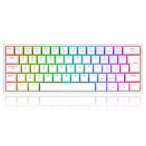 Teclado Mecânico Gamer Redragon Fizz Pro 60% , RGB , Switch Brown , ABNT2 , USB , Branco