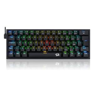  Teclado Mecânico Gamer Redragon Fizz 60% , RGB , Switch Brown , ABNT2 , USB , Preto