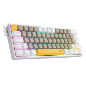 Teclado Mecânico Gamer Redragon Fizz 60% , RGB , Switch Brown , ABNT2 , USB , Cinza e Branco
