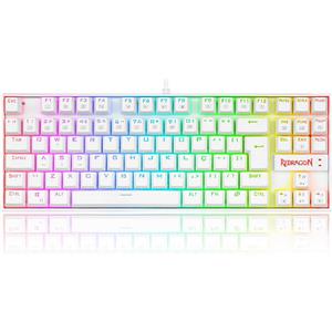 Teclado Mecânico Gamer Redragon Kumara Lunar TKL , RGB , Switch Blue , ABNT2 , USB , Branco