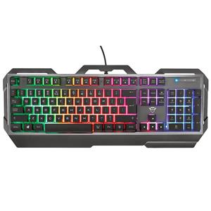 Teclado Gamer Trust GXT 856 Torac , LED Multicolor , USB , Preto