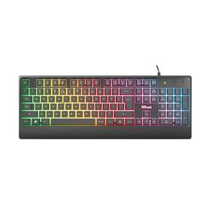 Teclado Gamer Trust Ziva , LED Multicolor , USB , Preto