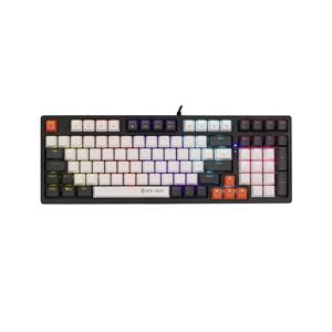 Teclado Mecânico Gamer New Hero Arkana , Rainbow , Switch Blue , ABNT2 , USB , Branco e Cinza