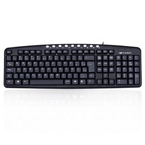 Teclado C3Tech KB-2237BK Multimídia , ABNT2 , USB , Preto