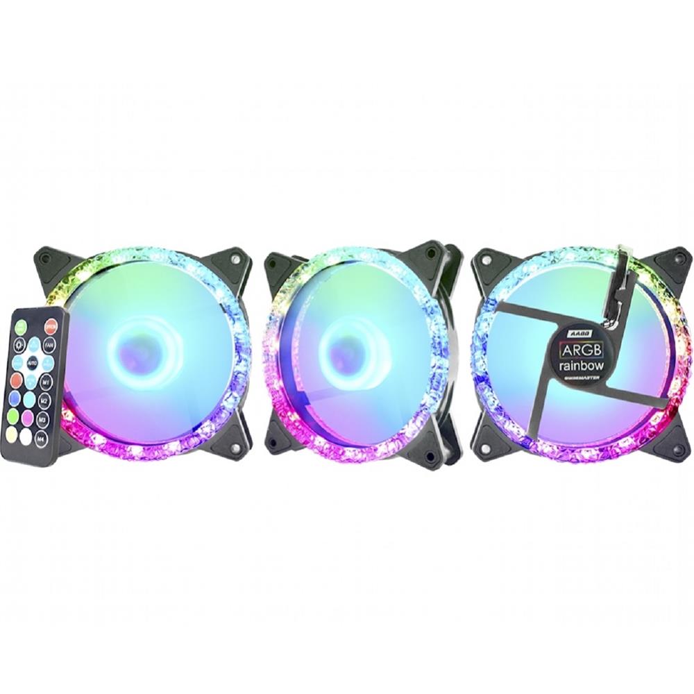 Kit Cooler para Gabinete K-MEX  AA-BDK1, ARGB, Fan 3x120mm, Controlador, Preto  