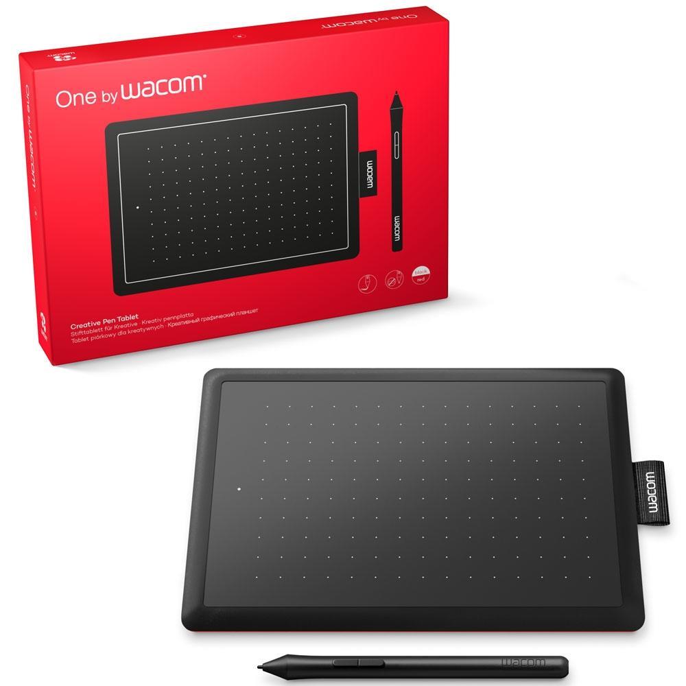 Mesa Digitalizadora One By Wacom CTL472, Pequena, Preto e Vermelho