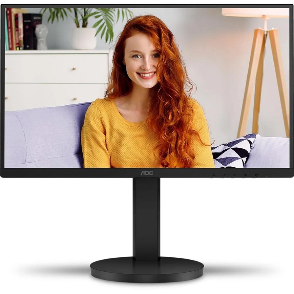 Monitor AOC 22B3HMF 21.5", Full HD, 75Hz, Ajuste de Altura, HDMI e VGA, Preto