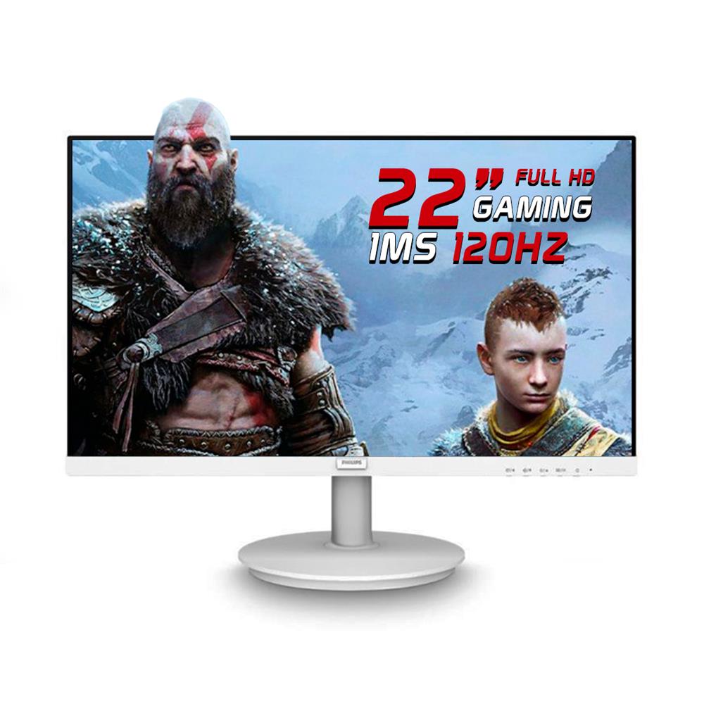 Monitor Philips 22" 221V8LBW3, LED Full HD, 120 Hz, 1 ms, HDMI, VGA, Branco