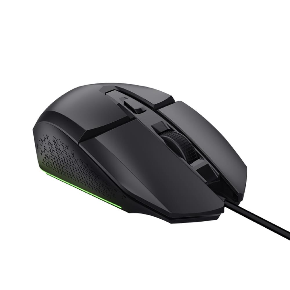 Mouse Com Fio Gamer Trust GXT 109P Felox, ABS, UBS 2.0, 6 Botões, DPI 6.400, Preto