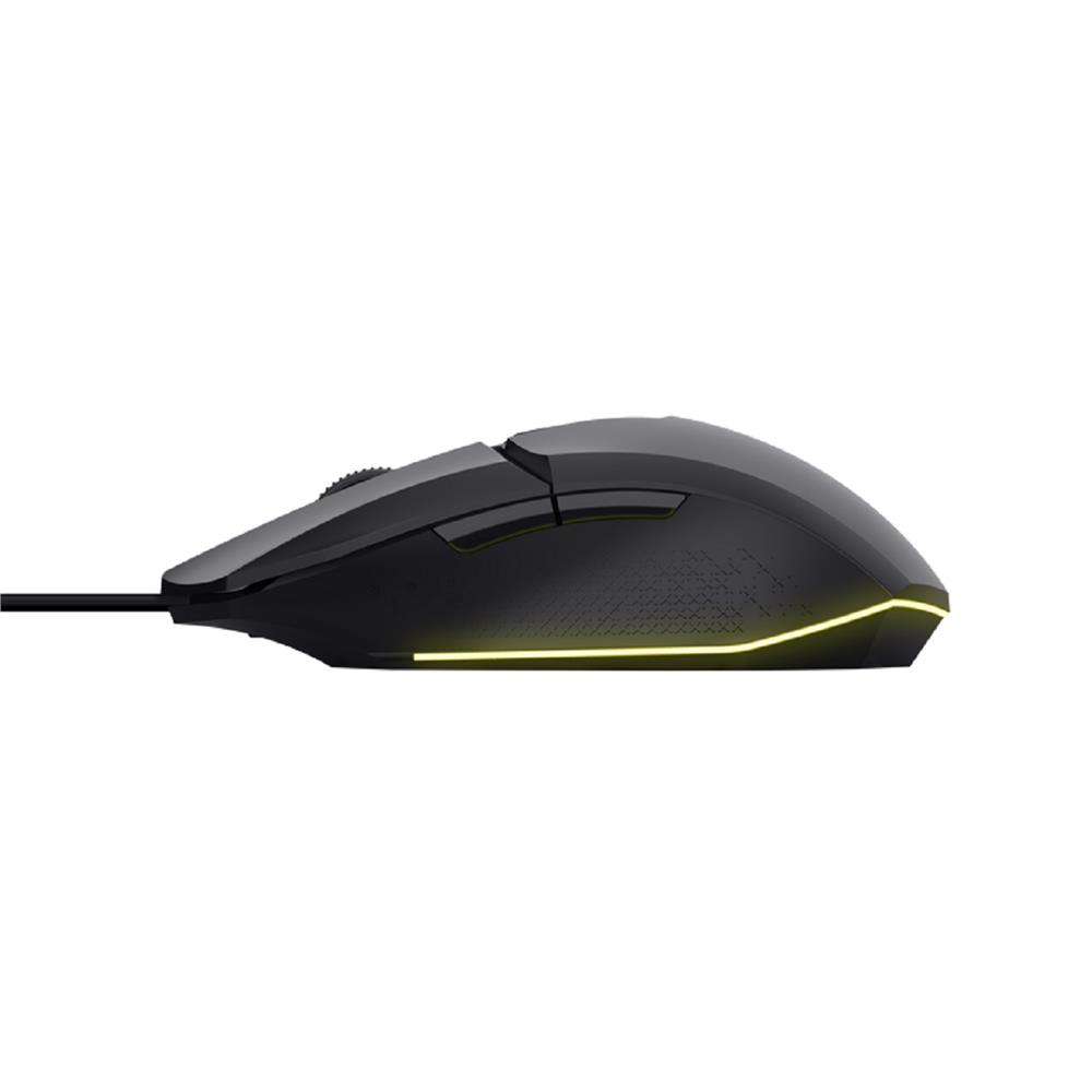 Mouse Com Fio Gamer Trust GXT 109P Felox, ABS, UBS 2.0, 6 Botões, DPI 6.400, Preto