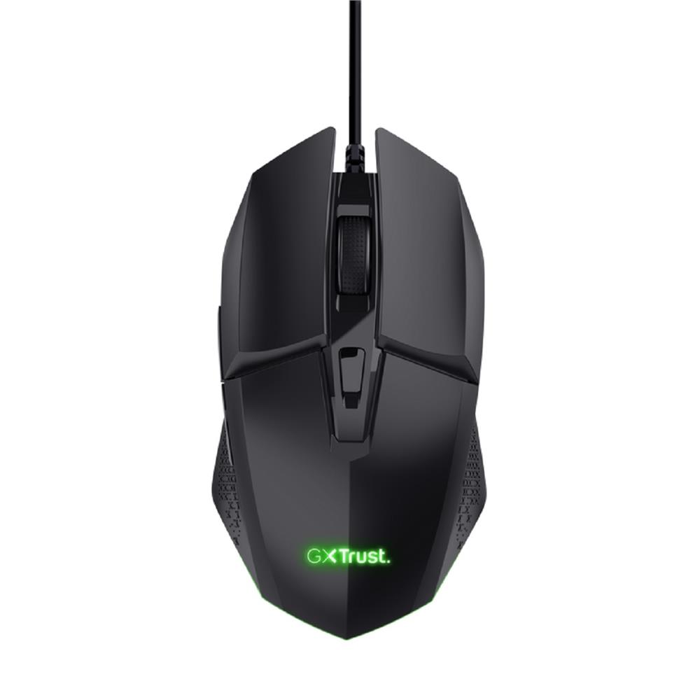 Mouse Com Fio Gamer Trust GXT 109P Felox, ABS, UBS 2.0, 6 Botões, DPI 6.400, Preto