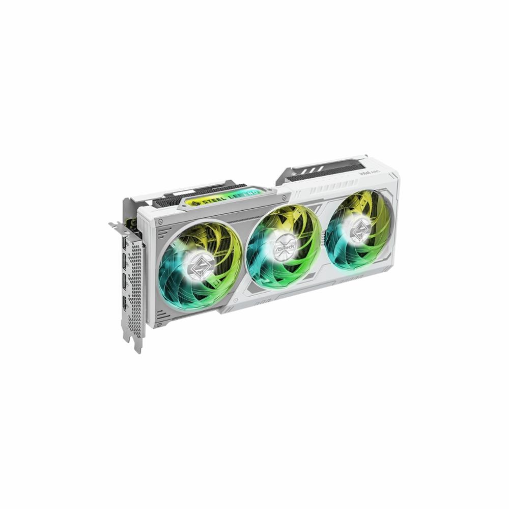 Placa De Vídeo ASRock Intel Arc B580 Steel Legend OC, 12GB, GDDR6, XeSS, Ray Tracing, Branco