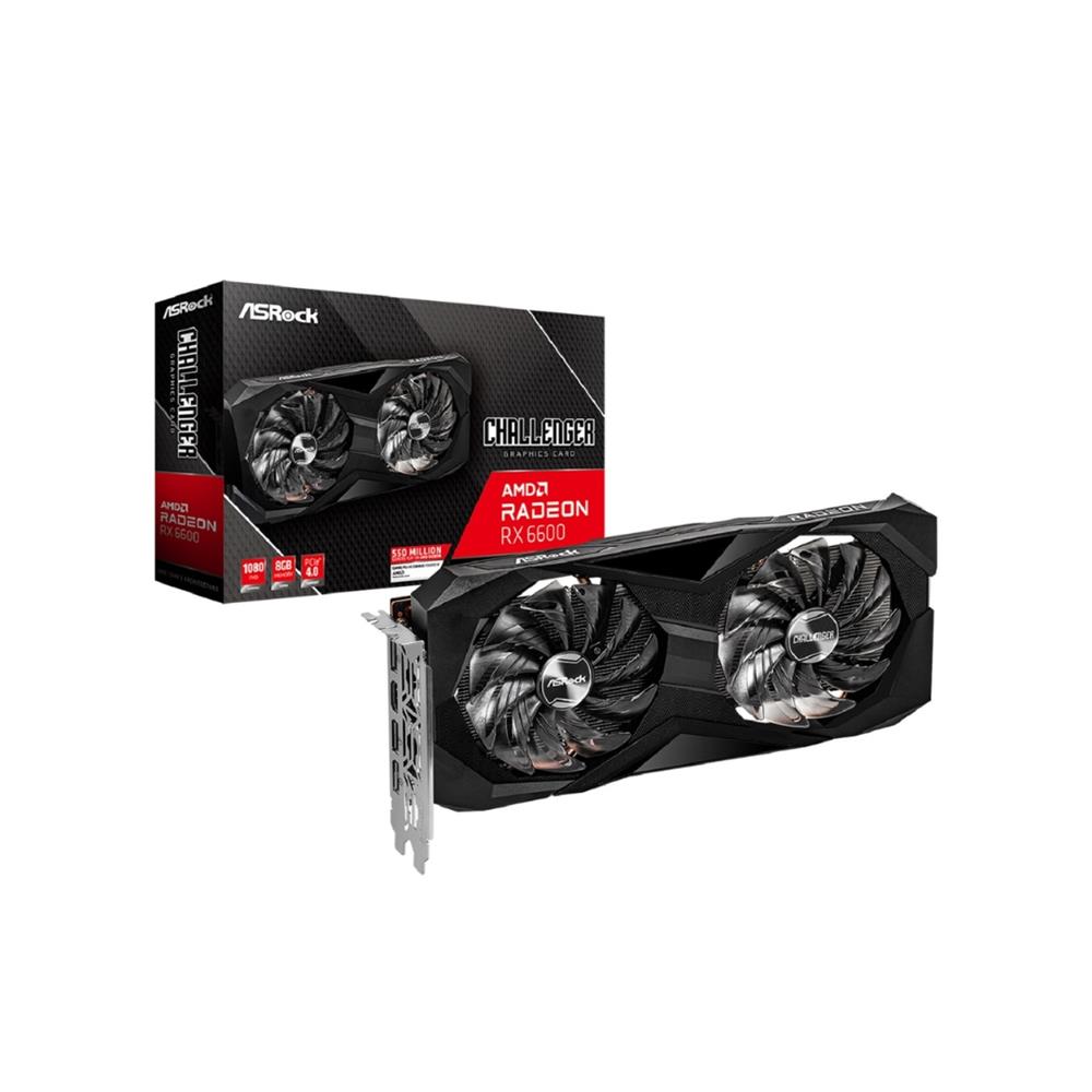 Placa de Vídeo ASRock Radeon RX 6600 Challenger D, 8GB, GDDR6, 128-Bit, Preto