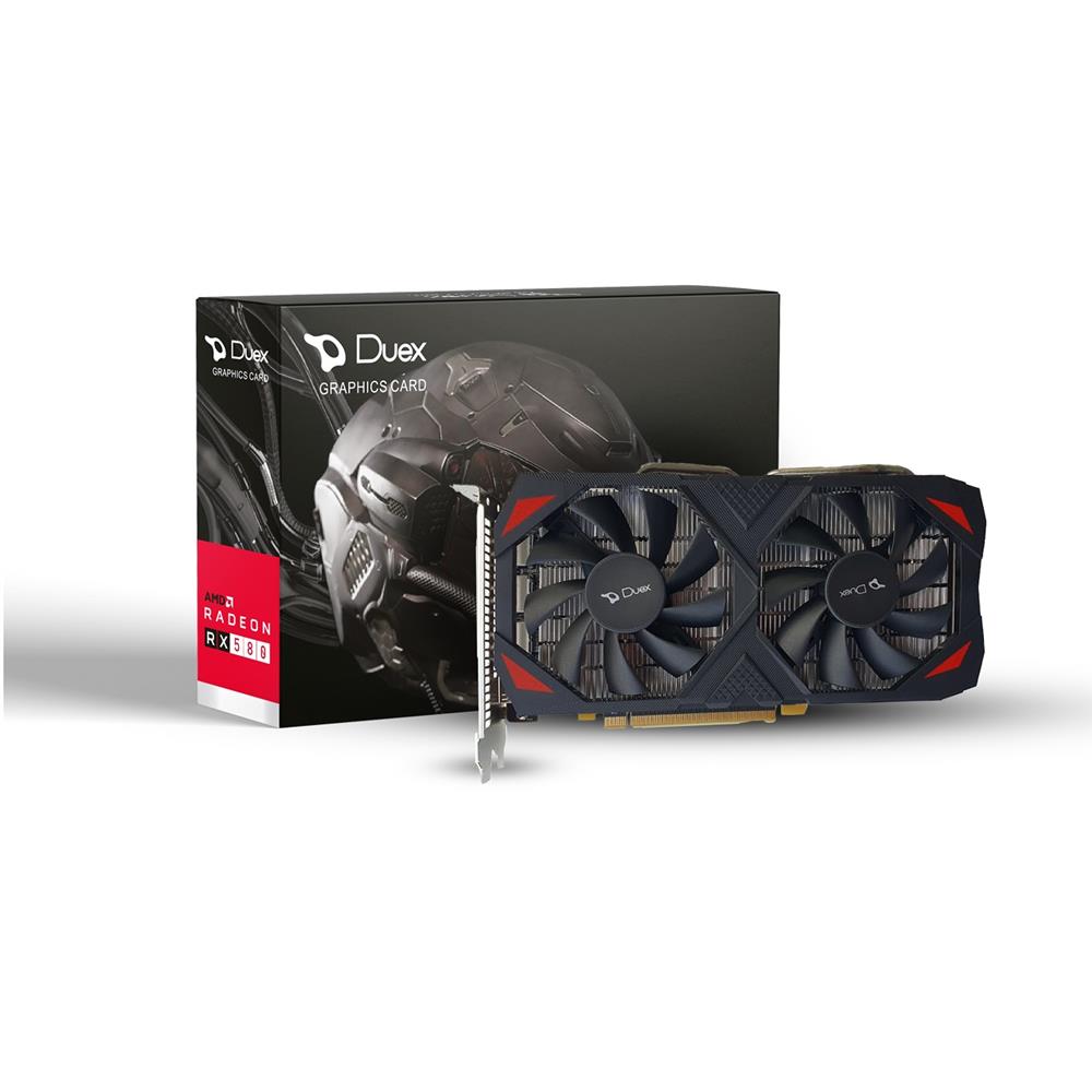 Placa de Vídeo Duex AMD Radeon RX 580, 8GB, GDDR5, 256-Bit, Preto
