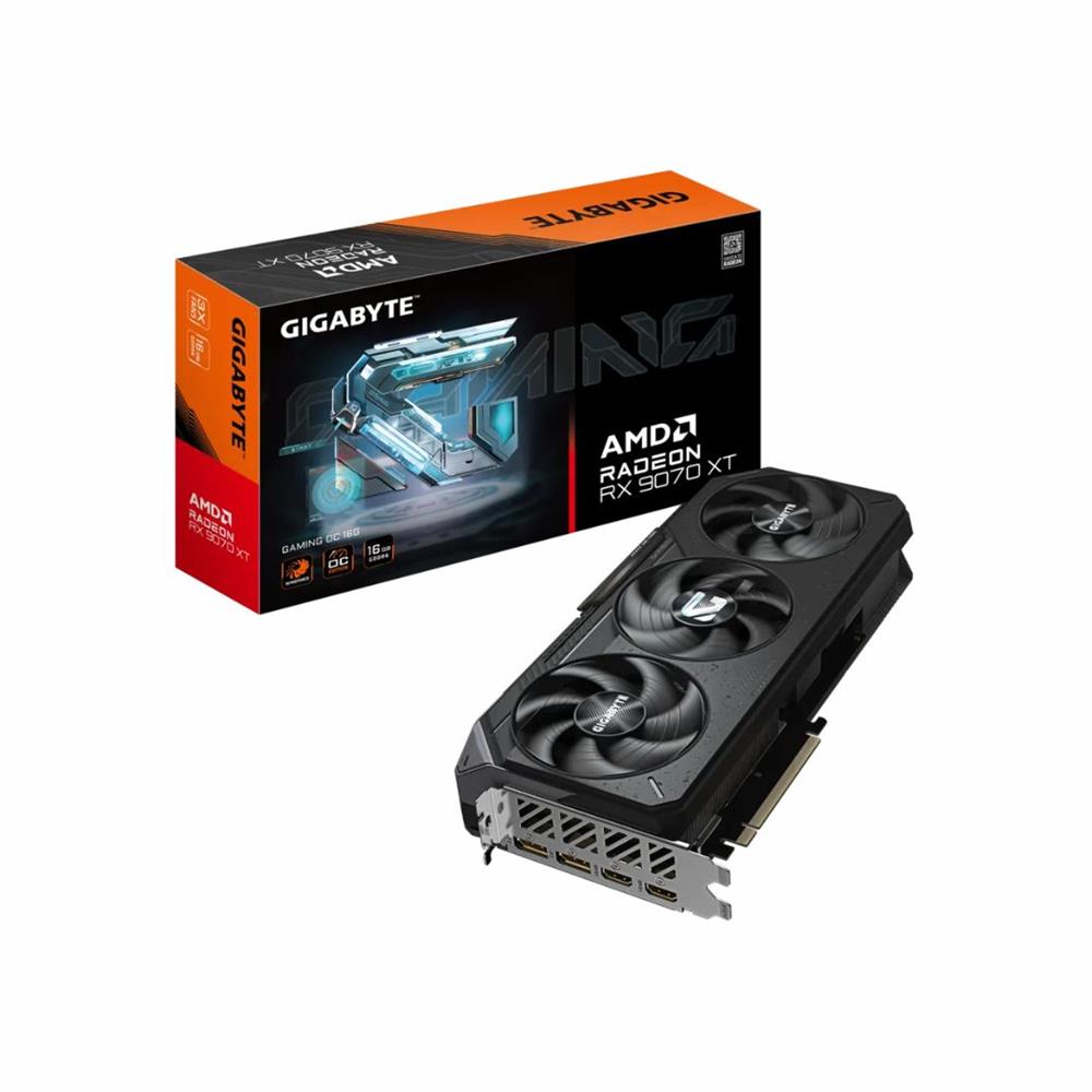Placa de Vídeo Gigabyte Radeon RX 9070 XT GAMING , 16GB, 256 Bits, GDDR6, DLSS, Ray Tracing, Preto
