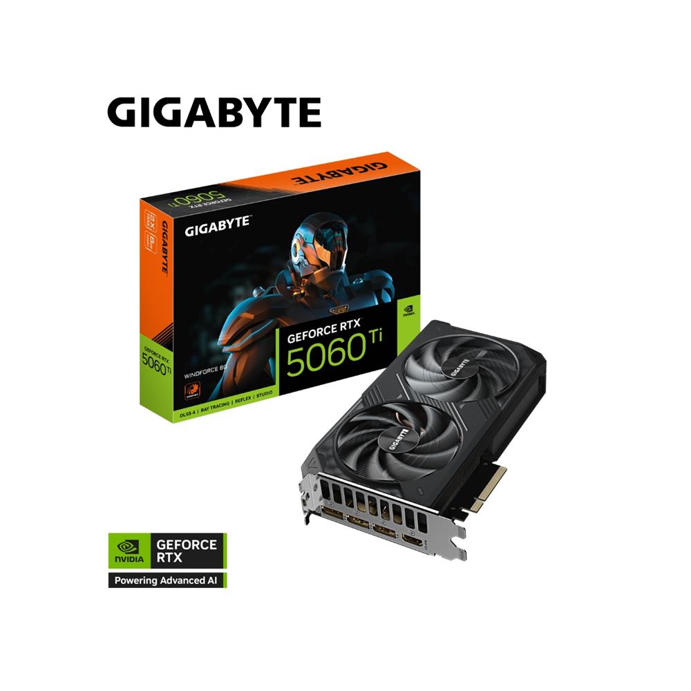 Placa de Vídeo Gigabyte GeForce RTX5060 TI Gaming , 8GB, GDDR7,128-Bits, Displayport, HDMI, Preto