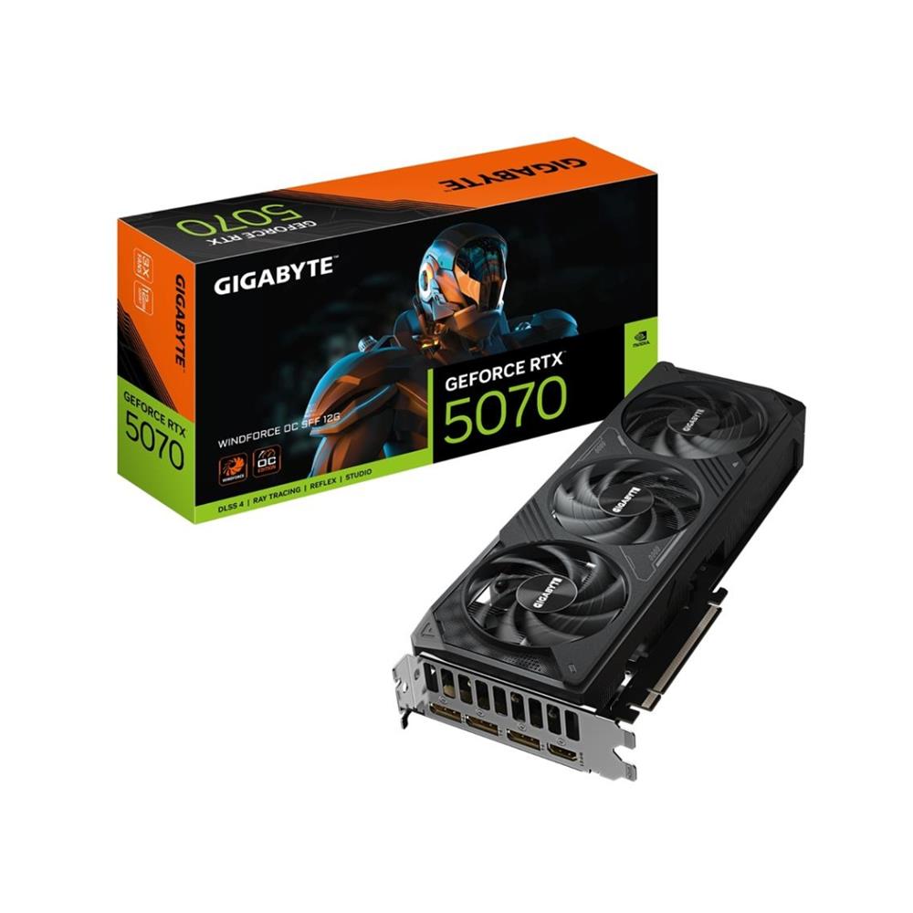 Placa de Vídeo Gigabyte GeForce RTX5070 WindForce OC SFF, 12GB, 192 -Bits, GDDR7, Ray Tracing, DLSS