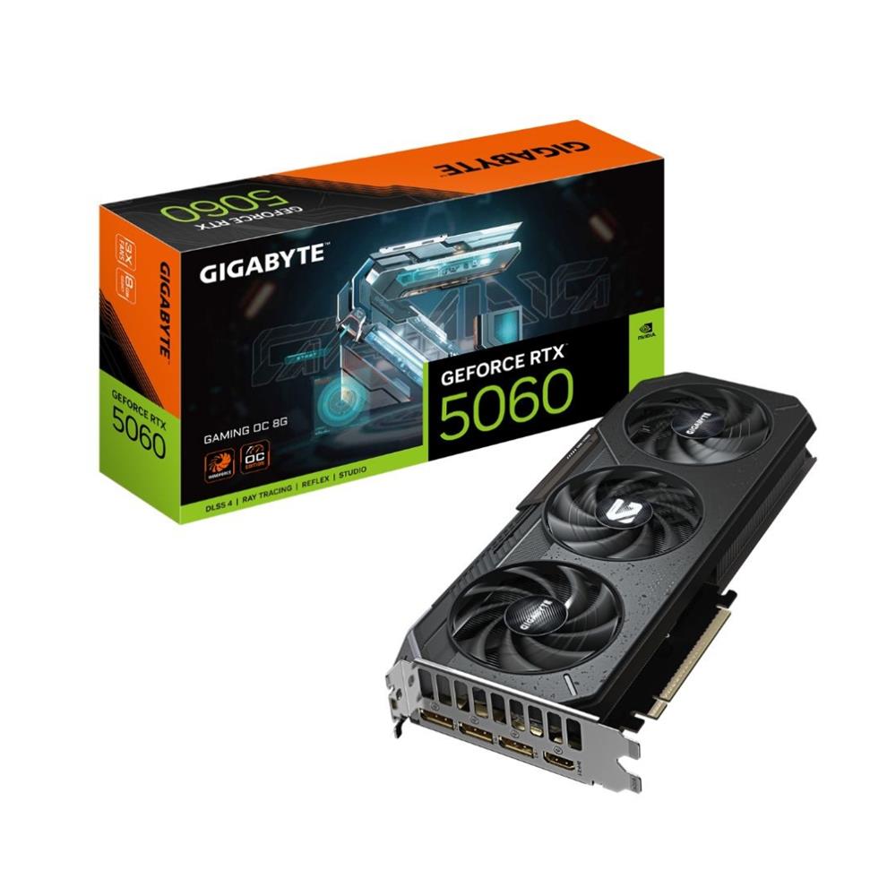 Placa de Vídeo Gigabyte GeForce RTX 5060 Gaming OC, 8GB, GDDR7, 128bit, Preto