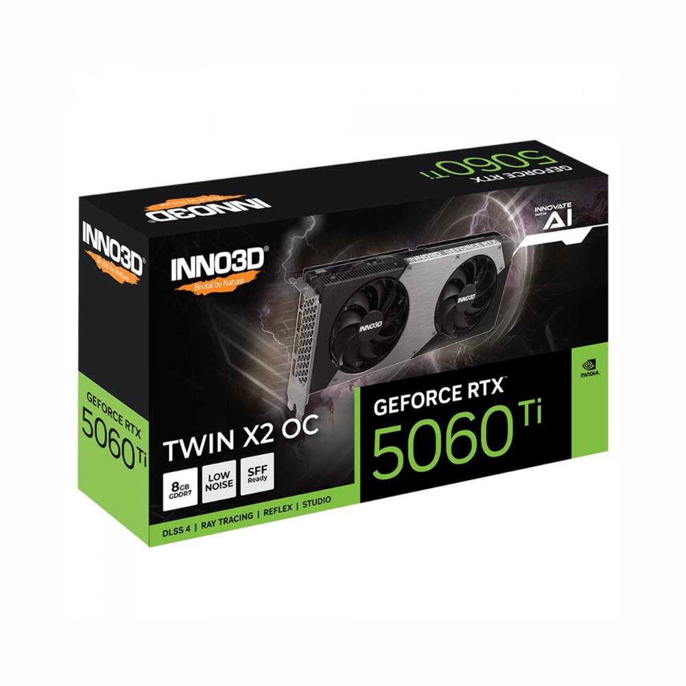Placa de Vídeo INNO3D NVIDIA GeForce RTX 5060 Ti TWIN X2 OC, 8GB, GDDR7, DLSS, Ray Tracing
