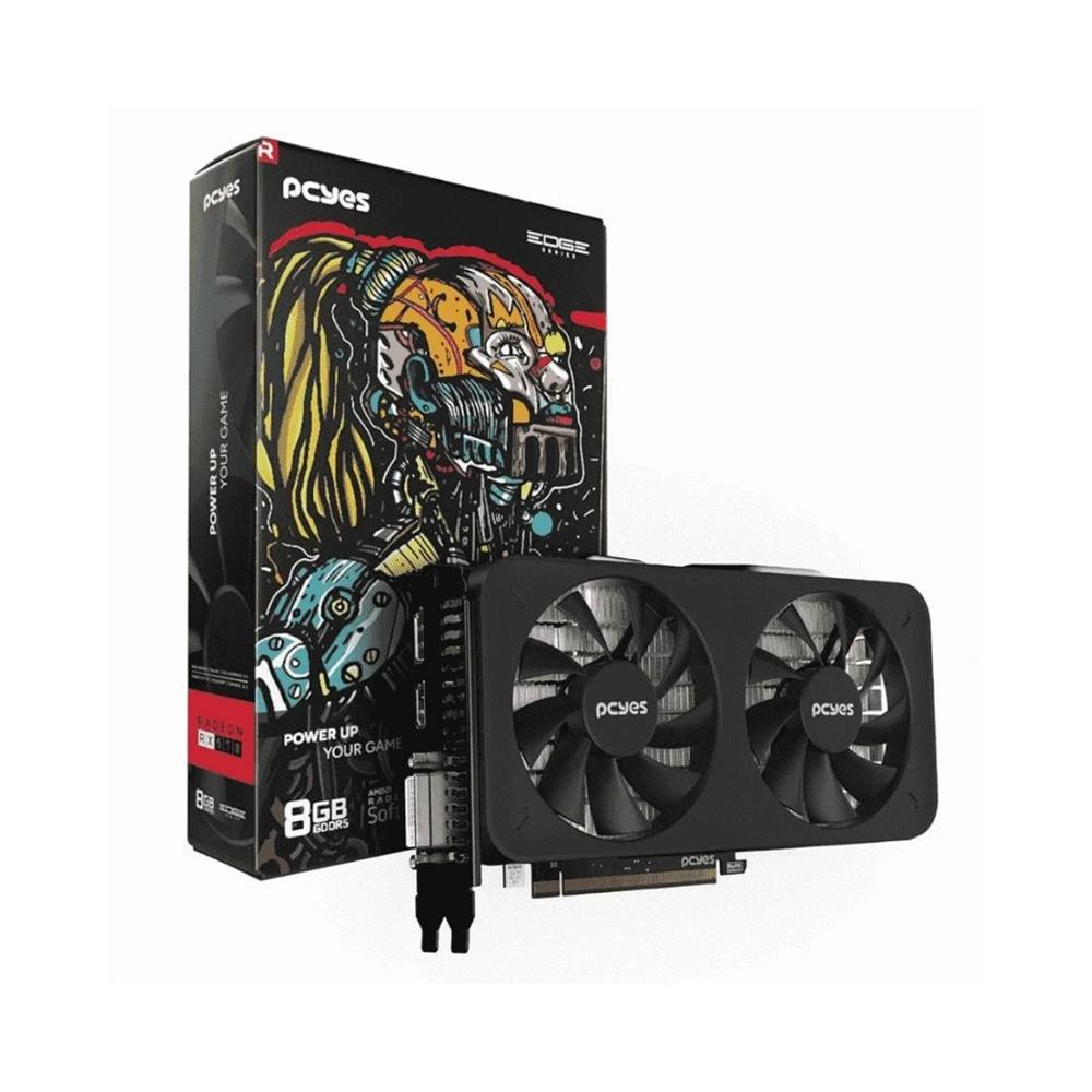 Placa de vídeo PCYES RX 570 Edge, 8 GB GDDR5, 256 bits, Preto