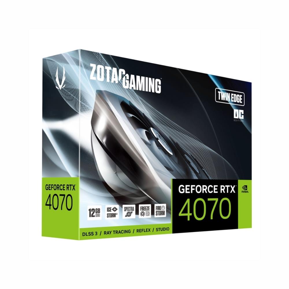 Placa de Vídeo Zotac GeForce, RTX 4070 Twin Edge OC, 12GB GDDR6X, 192-Bits, ZT-D40700H-10M