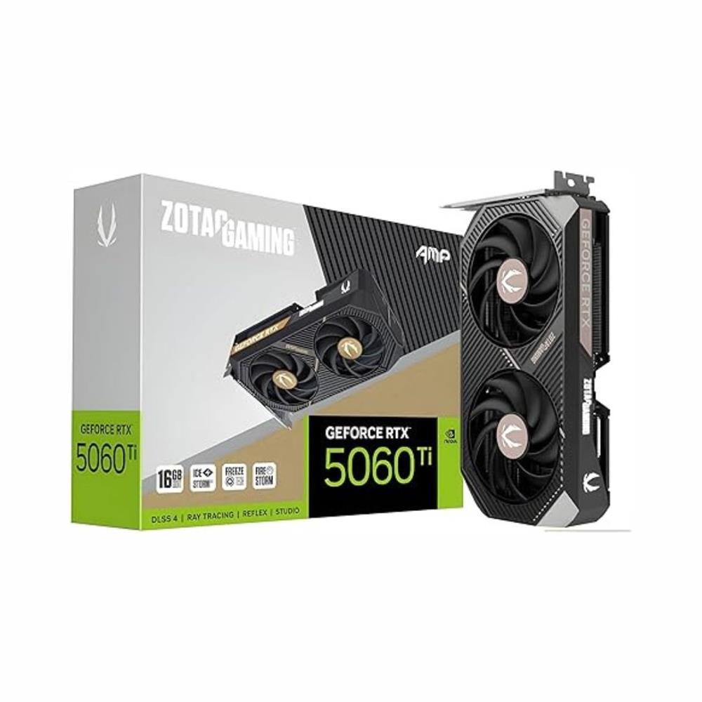 Placa De Vídeo Zotac Gaming GeForce RTX 5060 Ti AMP 16GB, GDDR7, 128 Bits - ZT-B50620F-10M