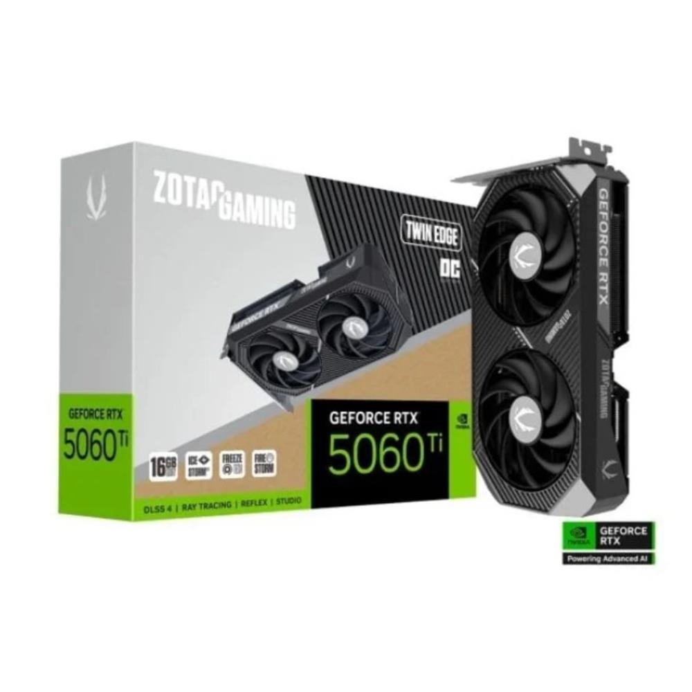 Placa de vídeo Zotac GeForce RTX 5060 Ti Twin Edge OC, 16 GB GDDR7, 128-bit, Preto