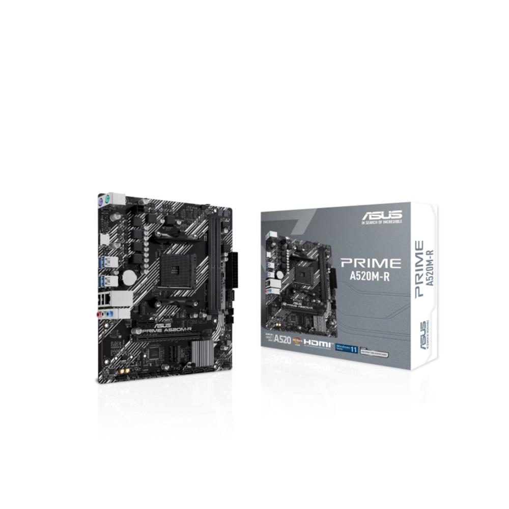 Placa mãe ASUS PRIME A520M-R, AM4, DDR4, M.2, Chipset A520, PCIe, HDMI - 90MB1H60-M0EAY0