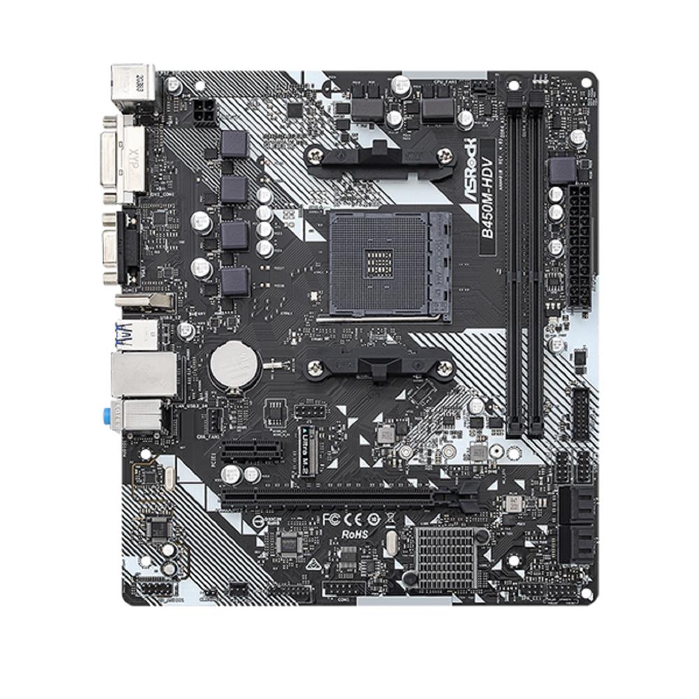 Placa Mãe ASRock B450M-HDV R4.0, Chipset B450, AMD AM4, mATX, DDR4
