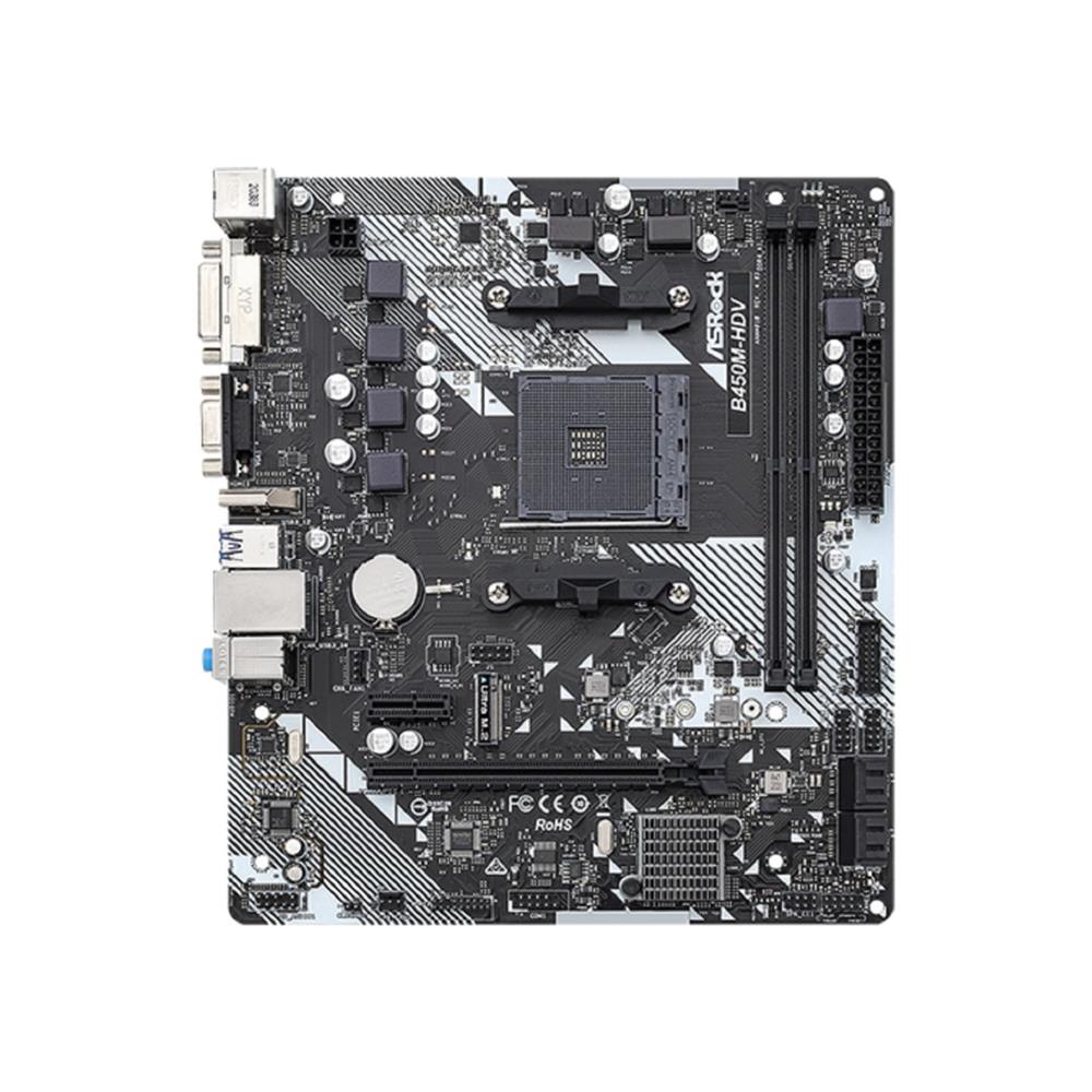 Placa Mãe ASRock B450M-HDV R4.0, Chipset B450, AMD AM4, mATX, DDR4