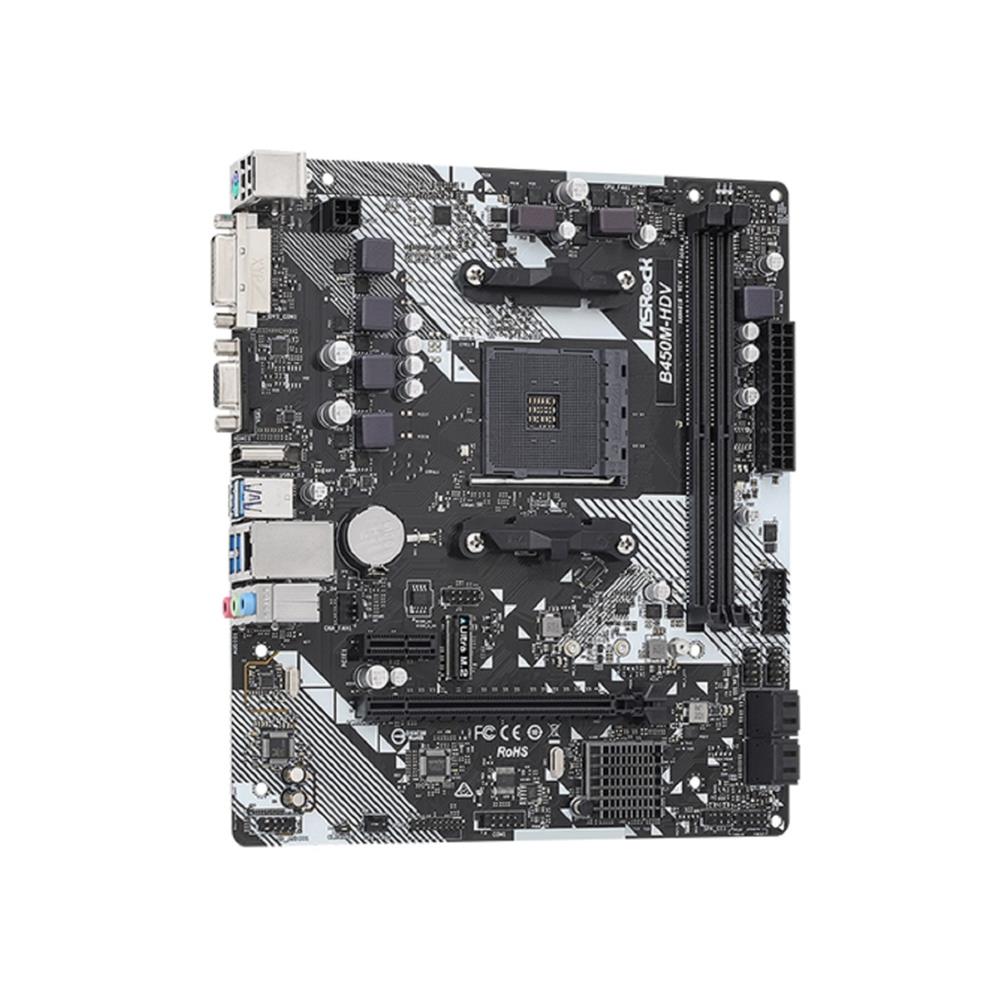 Placa Mãe ASRock B450M-HDV R4.0, Chipset B450, AMD AM4, mATX, DDR4