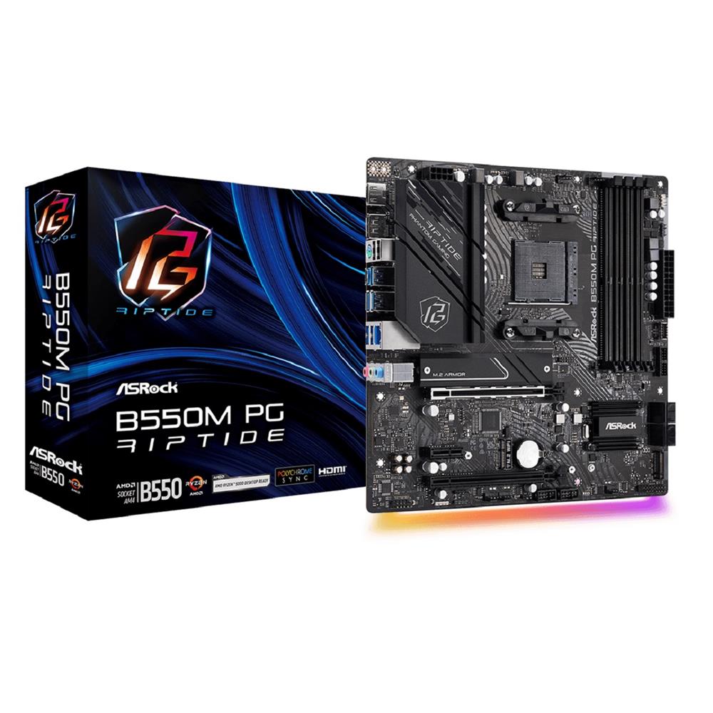 Placa Mãe ASRock B550M PG Riptide, Chipset B550, AMD AM4, mATX, DDR4