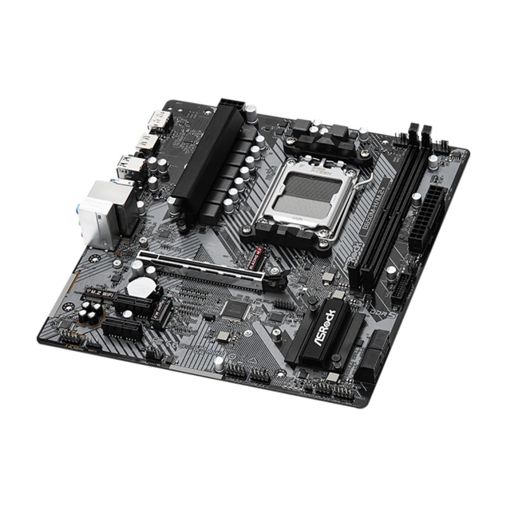 Placa-Mãe ASRock B650M-H/M.2+, Chipset B650m, AMD AM5, M-ATX, DDR5, Preto