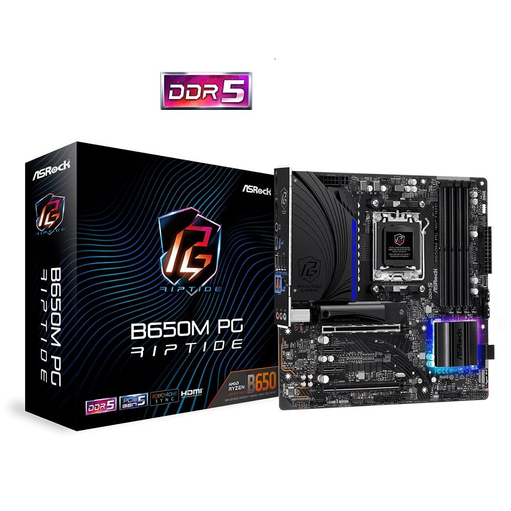 Placa Mãe Asrock B650M PG Riptide, Chipset B650, AMD AM5, mATX, DDR5