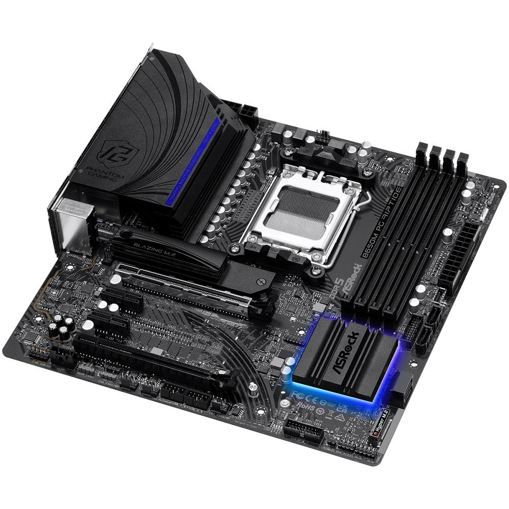 Placa Mãe Asrock B650M PG Riptide, Chipset B650, AMD AM5, mATX, DDR5