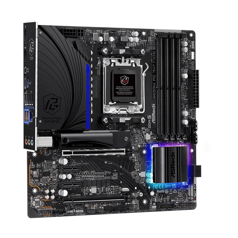 Placa Mãe Asrock B650M PG Riptide, Chipset B650, AMD AM5, mATX, DDR5