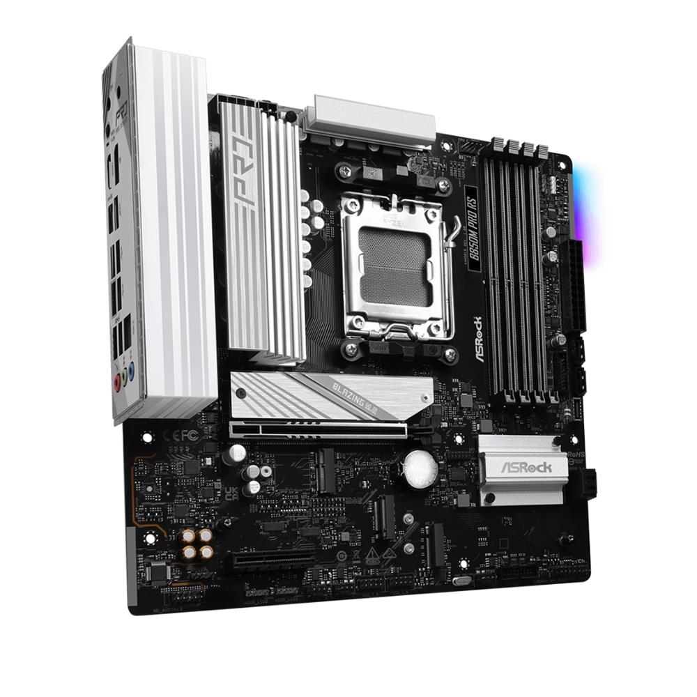 Placa-Mãe ASRock B850M Pro RS, AMD AM5, mATX, DDR5, 256GB, Preto